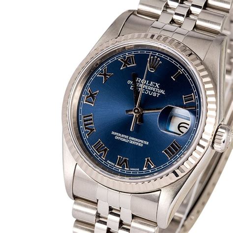 rolex datejust 16234 blue roman dial|Rolex Datejust ii roman numerals.